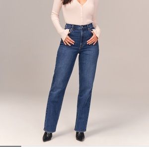 Abercrombie curve love ultra high rise straight jeans 28